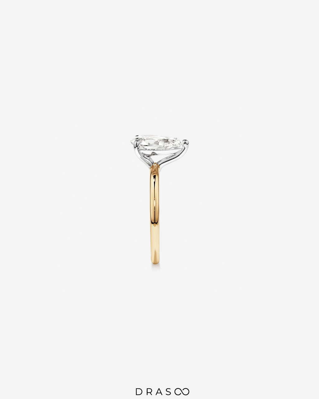 2.00 Carat TW Pear Cut Lab-Grown Diamond Solitaire Engagement Ring in 14K Yellow &amp; White Gold