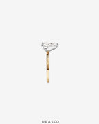 2.00 Carat TW Pear Cut Lab-Grown Diamond Solitaire Engagement Ring in 14K Yellow &amp; White Gold