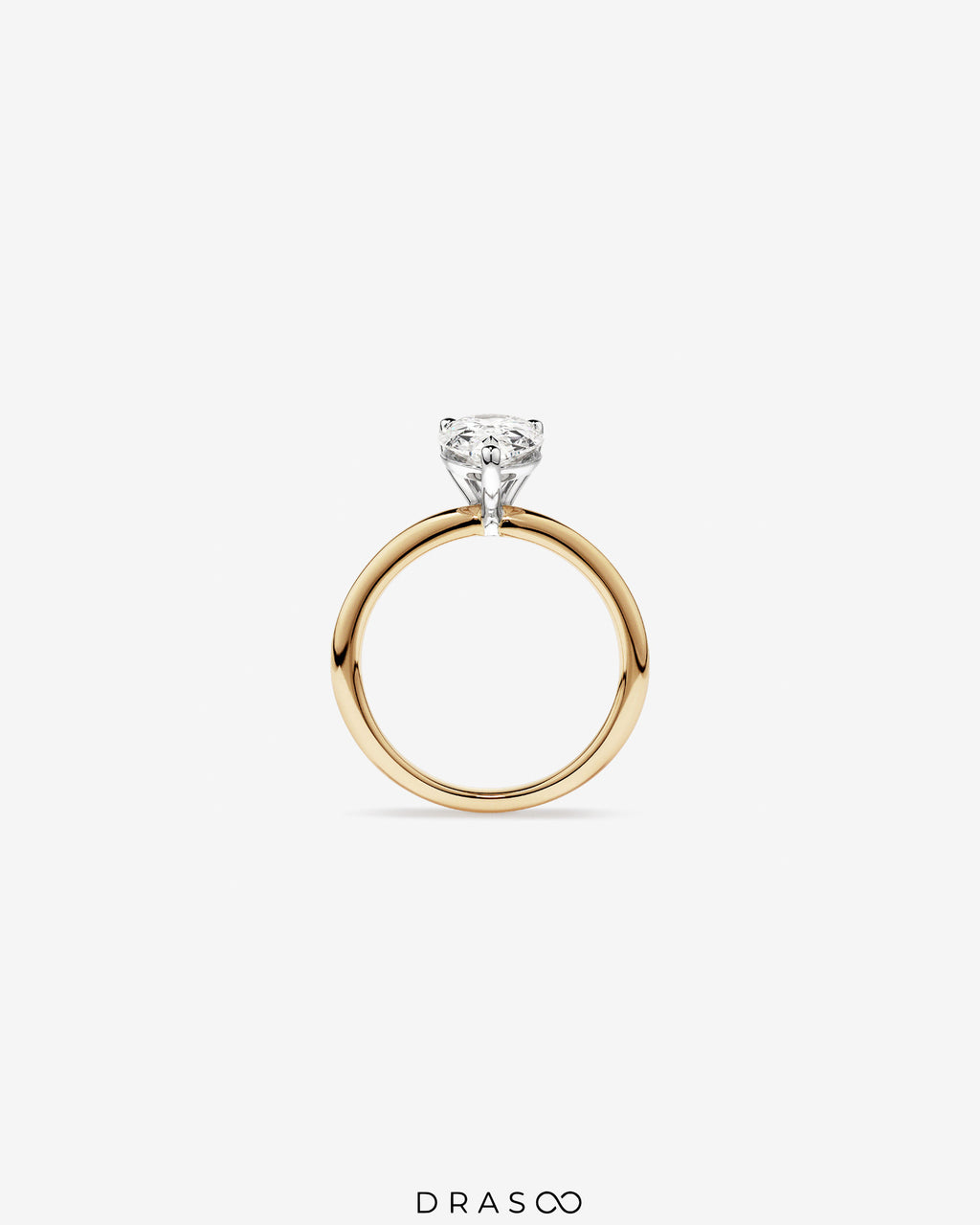 2.00 Carat TW Pear Cut Lab-Grown Diamond Solitaire Engagement Ring in 14K Yellow &amp; White Gold