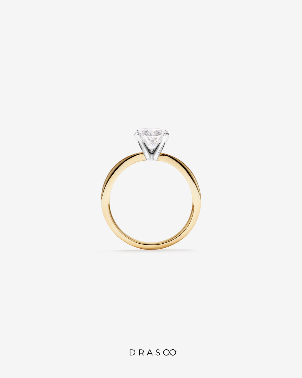 2.00 Carat TW Oval Cut Lab-Grown Diamond Solitaire Engagement Ring in 14K Yellow &amp; White Gold