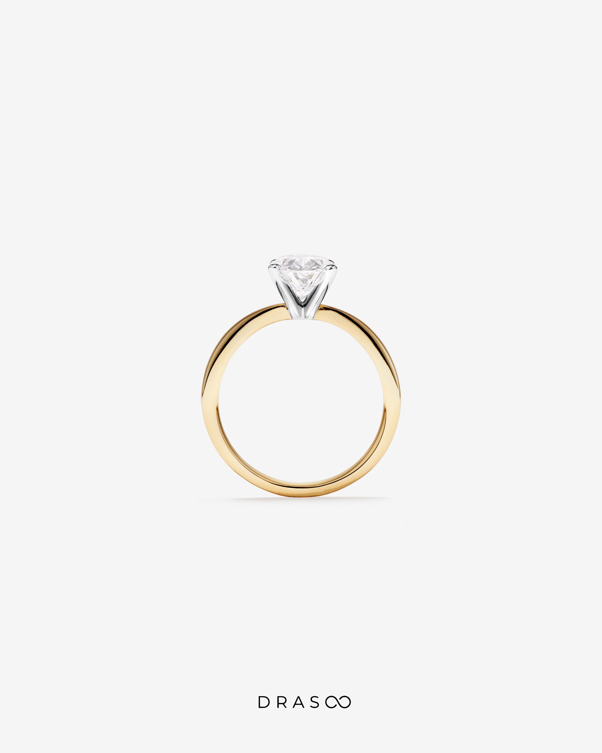 2.00 Carat TW Oval Cut Lab-Grown Diamond Solitaire Engagement Ring in 14K Yellow &amp; White Gold