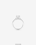 2.20 Carat TW Oval Cut Lab-Grown Diamond Side Accent Engagement Ring in 14K Yellow &amp; White Gold