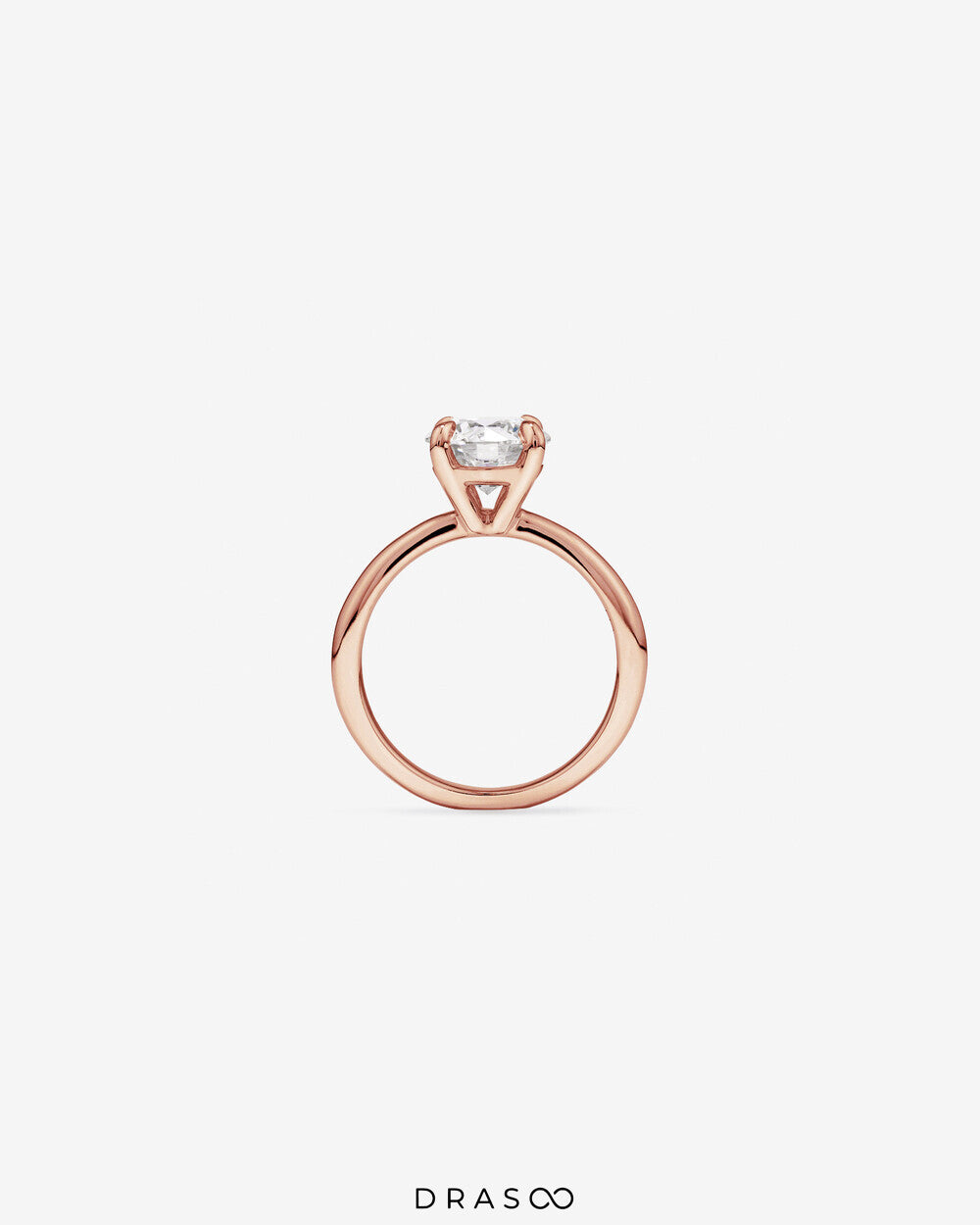 2.25 Carat Round Brilliant Lab-Grown Diamond Solitaire Ring in 14K Rose Gold