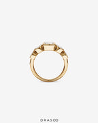 2.90 Carat TW Bezel Set 5 Stone Lab-Grown Diamond Engagement Ring in 14K Yellow Gold