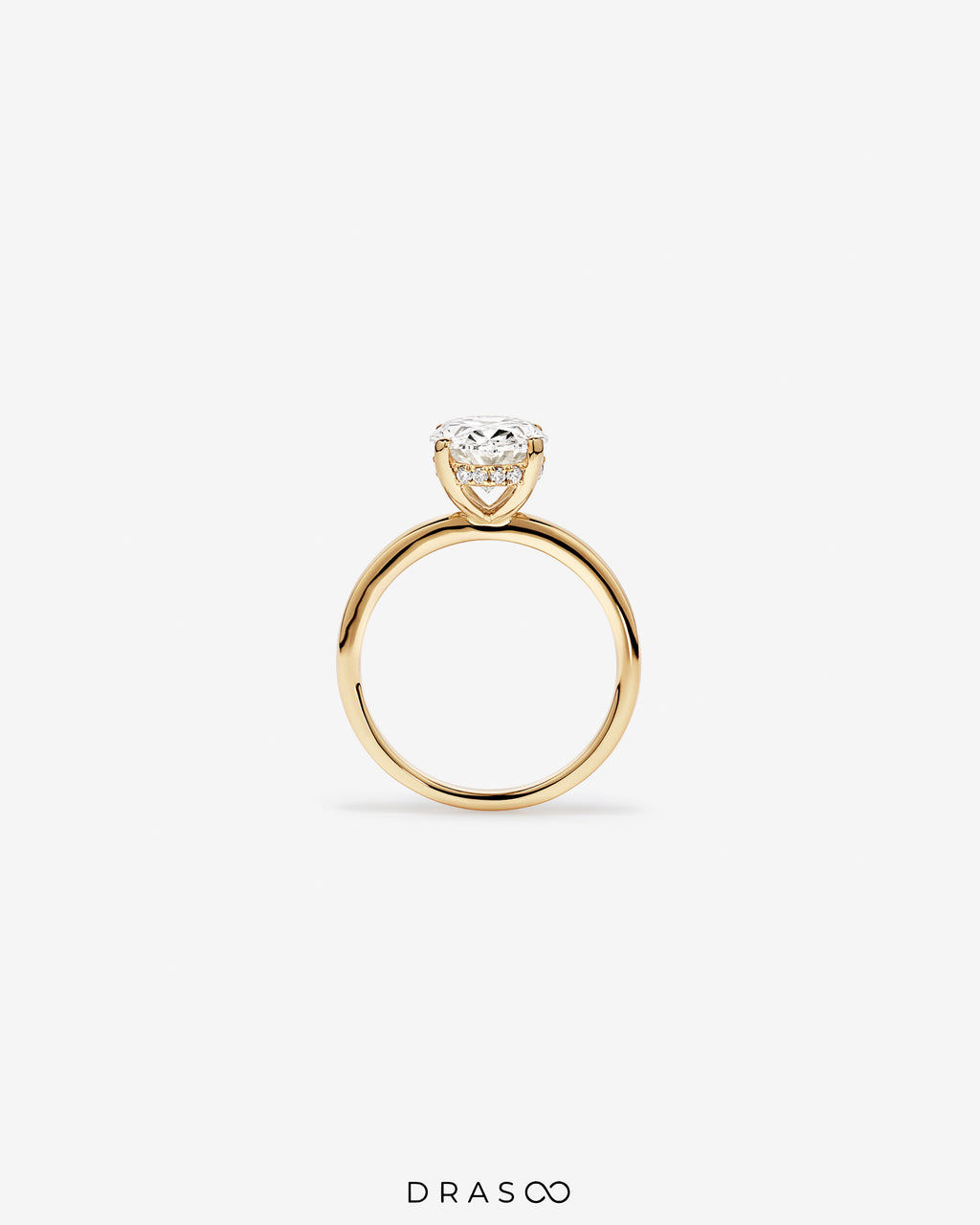 3.10 Carat TW Oval Cut Lab-Grown Diamond Ring in 10K Yellow Gold