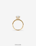 3.10 Carat TW Oval Cut Lab-Grown Diamond Ring in 10K Yellow Gold