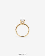 3.10 Carat TW Oval Cut Lab-Grown Diamond Ring in 10K Yellow Gold