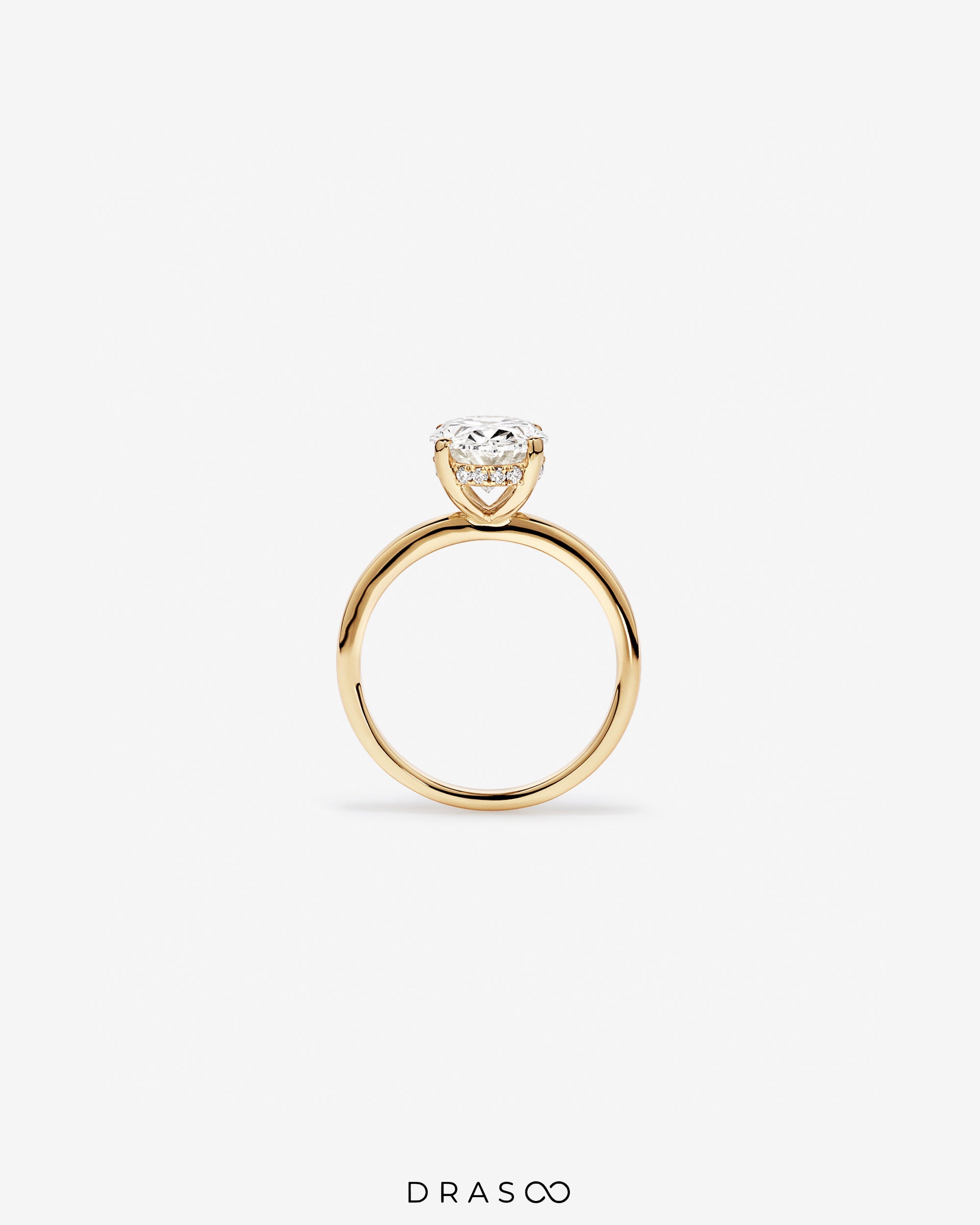 3.10 Carat TW Oval Cut Lab-Grown Diamond Ring in 10K Yellow Gold