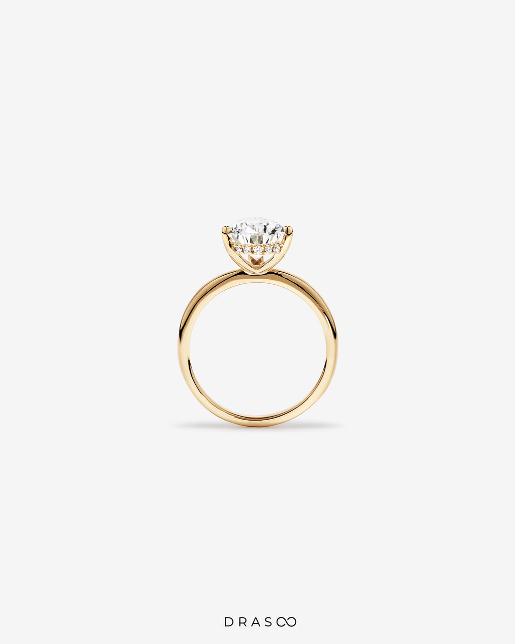 3.10 Carat TW Round Brilliant Lab-Grown Diamond Solitaire Ring in 18K Yellow Gold