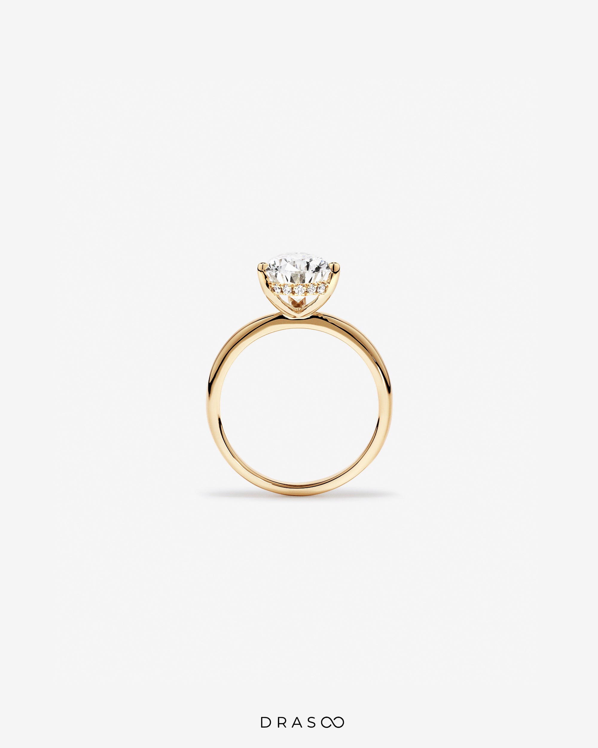 3.10 Carat TW Round Brilliant Lab-Grown Diamond Solitaire Ring in 18K Yellow Gold