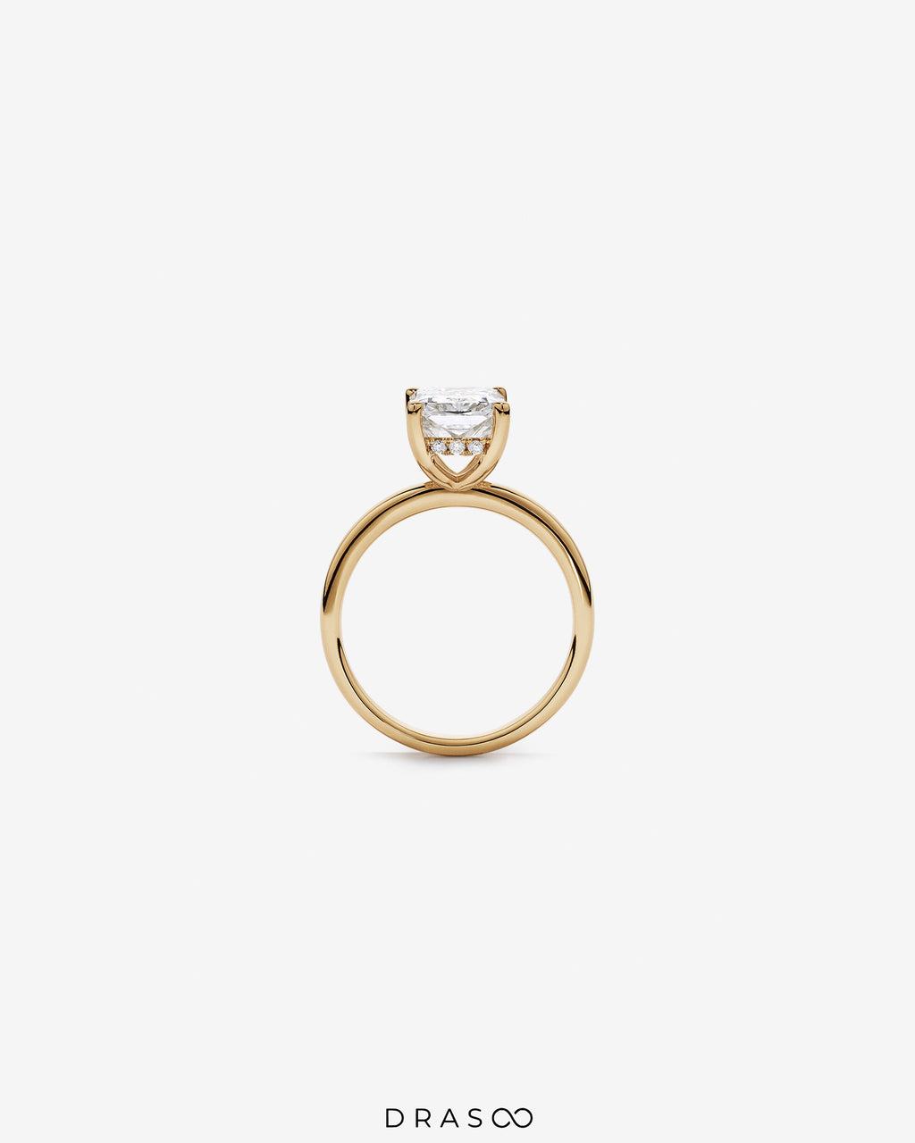 3.10 Carat TW Radiant Cut Lab-Grown Diamond Solitaire Ring in 18K Yellow Gold