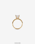 3.10 Carat TW Radiant Cut Lab-Grown Diamond Solitaire Ring in 18K Yellow Gold