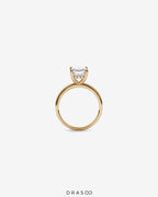 3.10 Carat TW Radiant Cut Lab-Grown Diamond Solitaire Ring in 18K Yellow Gold