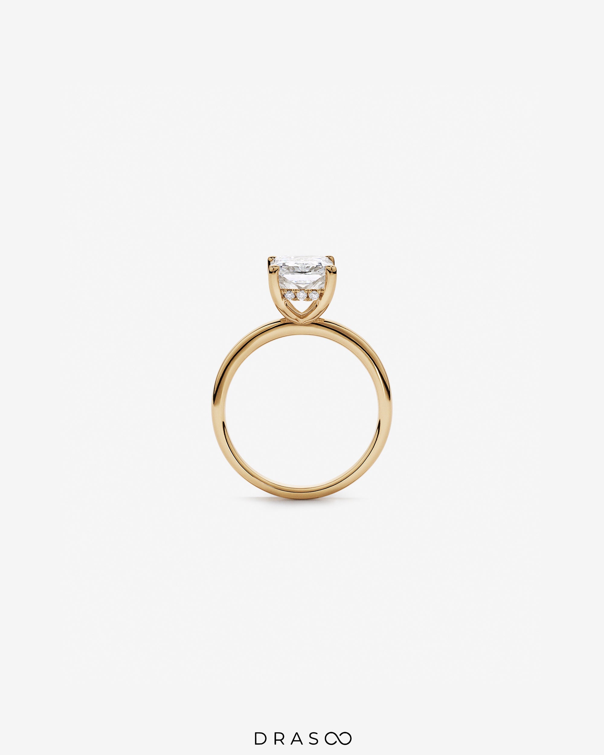 3.10 Carat TW Radiant Cut Lab-Grown Diamond Solitaire Ring in 18K Yellow Gold