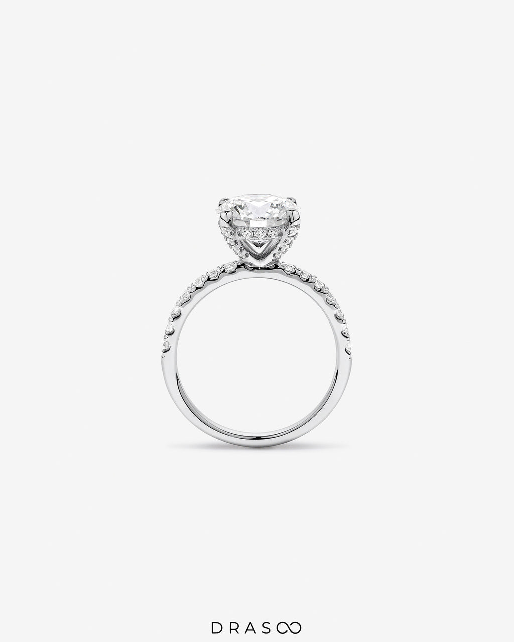 3.50 Carat TW Round Brilliant Lab-Grown Diamond Engagement Ring in 18K White Gold