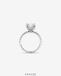 3.50 Carat TW Round Brilliant Lab-Grown Diamond Engagement Ring in 18K White Gold