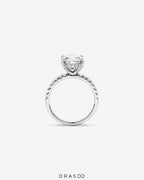 3.50 Carat TW Round Brilliant Lab-Grown Diamond Engagement Ring in 18K White Gold