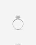 3.60 Carat TW Emerald Cut Lab-Grown Diamond Halo Engagement Ring in 18K White Gold