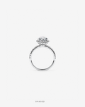 3.60 Carat TW Pear Cut Lab-Grown Diamond Halo Engagement Ring in 18K White Gold
