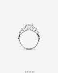 4.26 Carat TW Emerald Cut Lab-Grown Diamond Engagement Ring in 18K White Gold