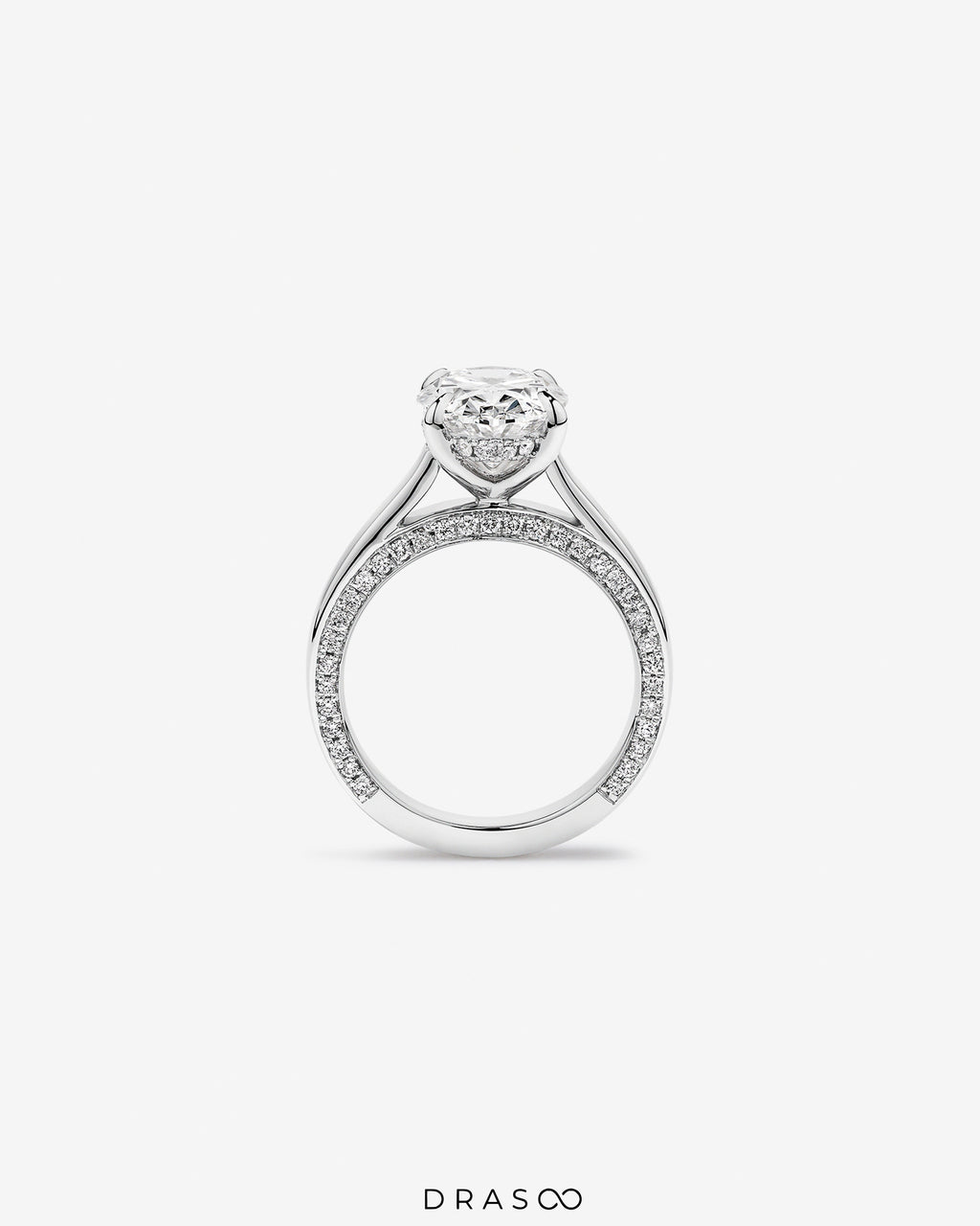 4.47 Carat TW Oval Cut Lab-Grown Diamond Engagement Ring in 18K White Gold