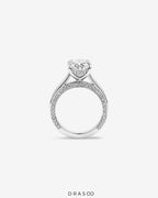 4.47 Carat TW Oval Cut Lab-Grown Diamond Engagement Ring in 18K White Gold
