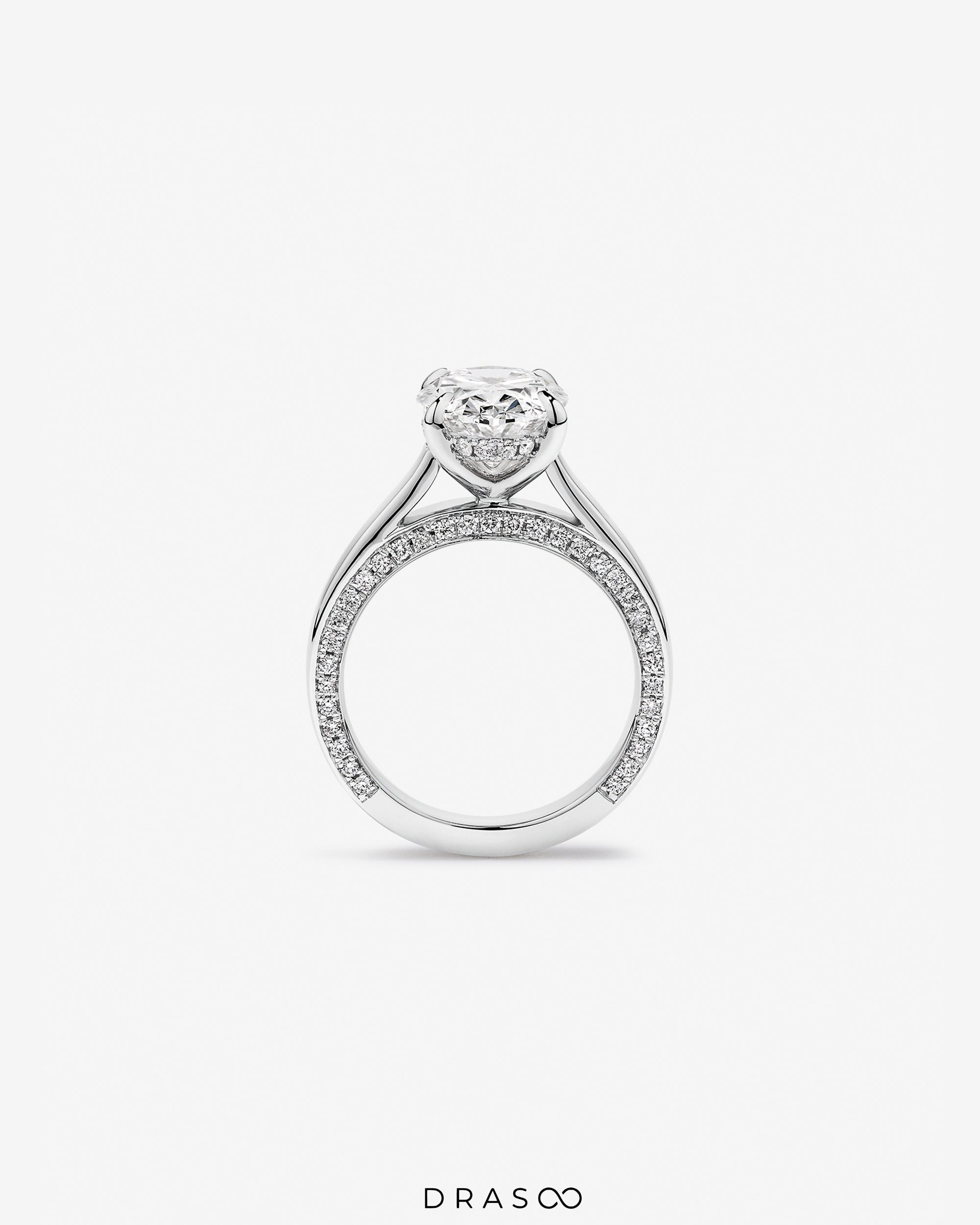 4.47 Carat TW Oval Cut Lab-Grown Diamond Engagement Ring in 18K White Gold