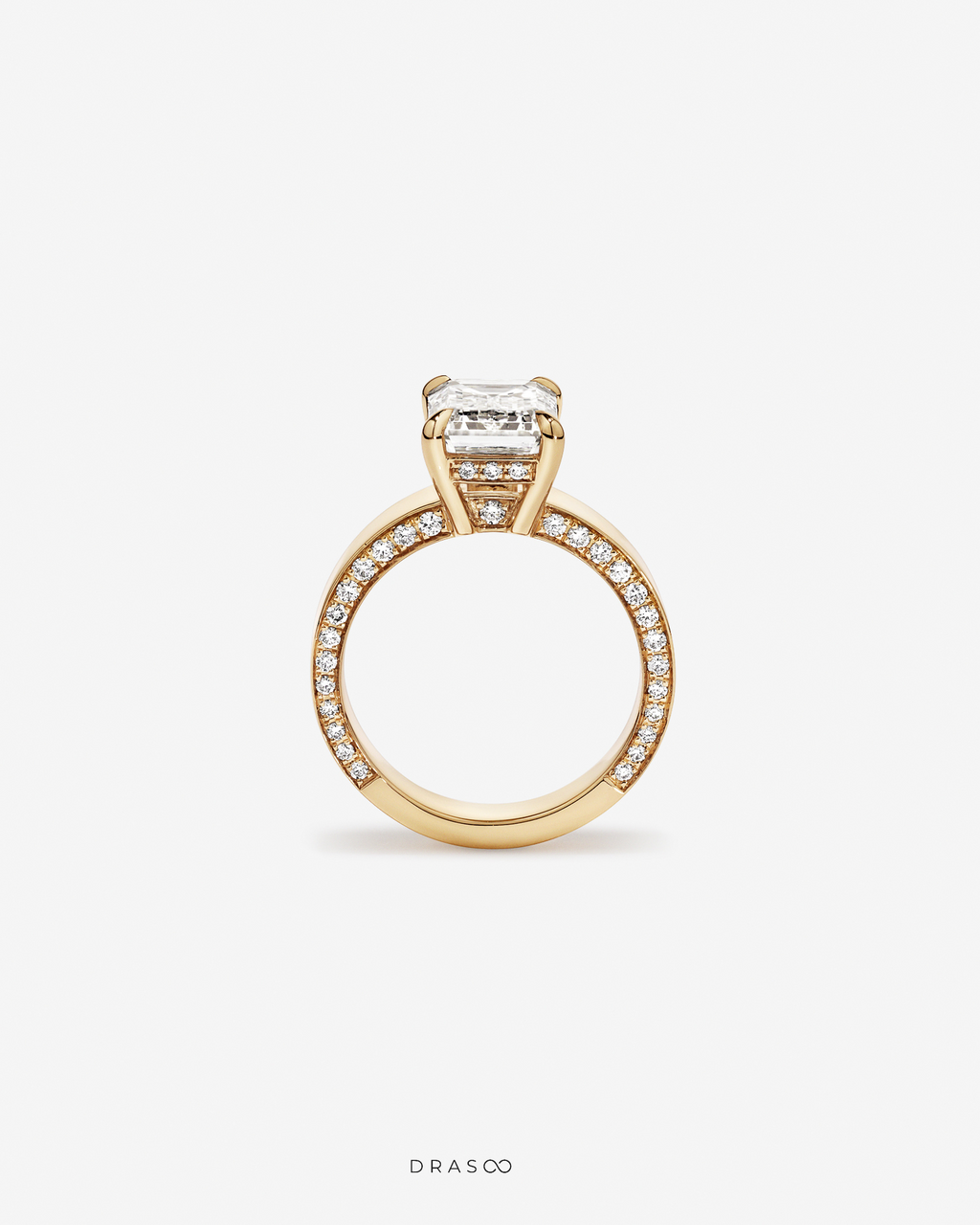 4.56 Carat TW Emerald Cut Lab-Grown Diamond Engagement Ring in 18K Yellow Gold