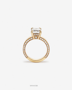 4.56 Carat TW Emerald Cut Lab-Grown Diamond Engagement Ring in 18K Yellow Gold
