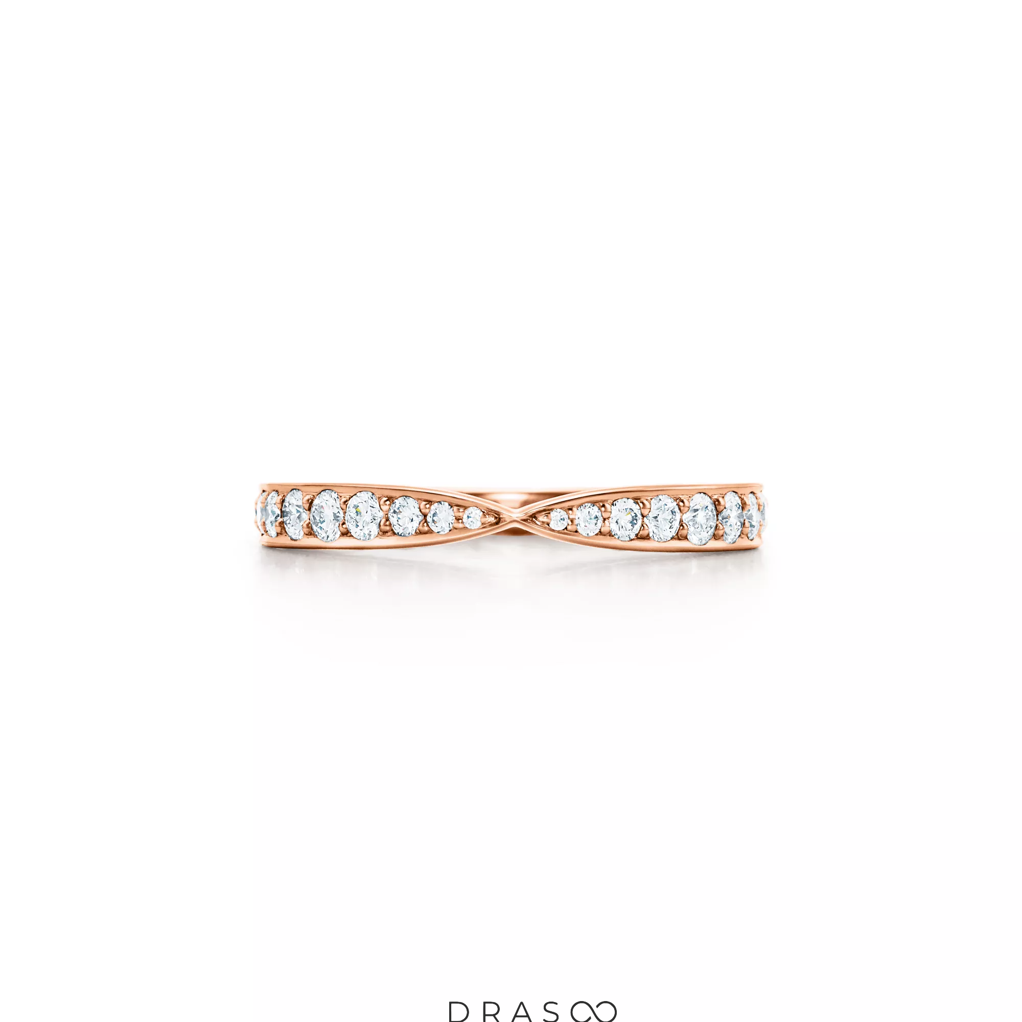 Diamond Band Ring in 18K Rose Gold with Diamonds (1.8mm)