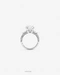4.59 Carat TW Round Brilliant &amp; Baguette Lab-Grown Diamond Engagement Ring in 18K White Gold