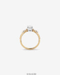 1.40 Carat TW Oval Cut Lab-Grown Diamond Side Stone Engagement Ring in 14K Yellow &amp; White Gold