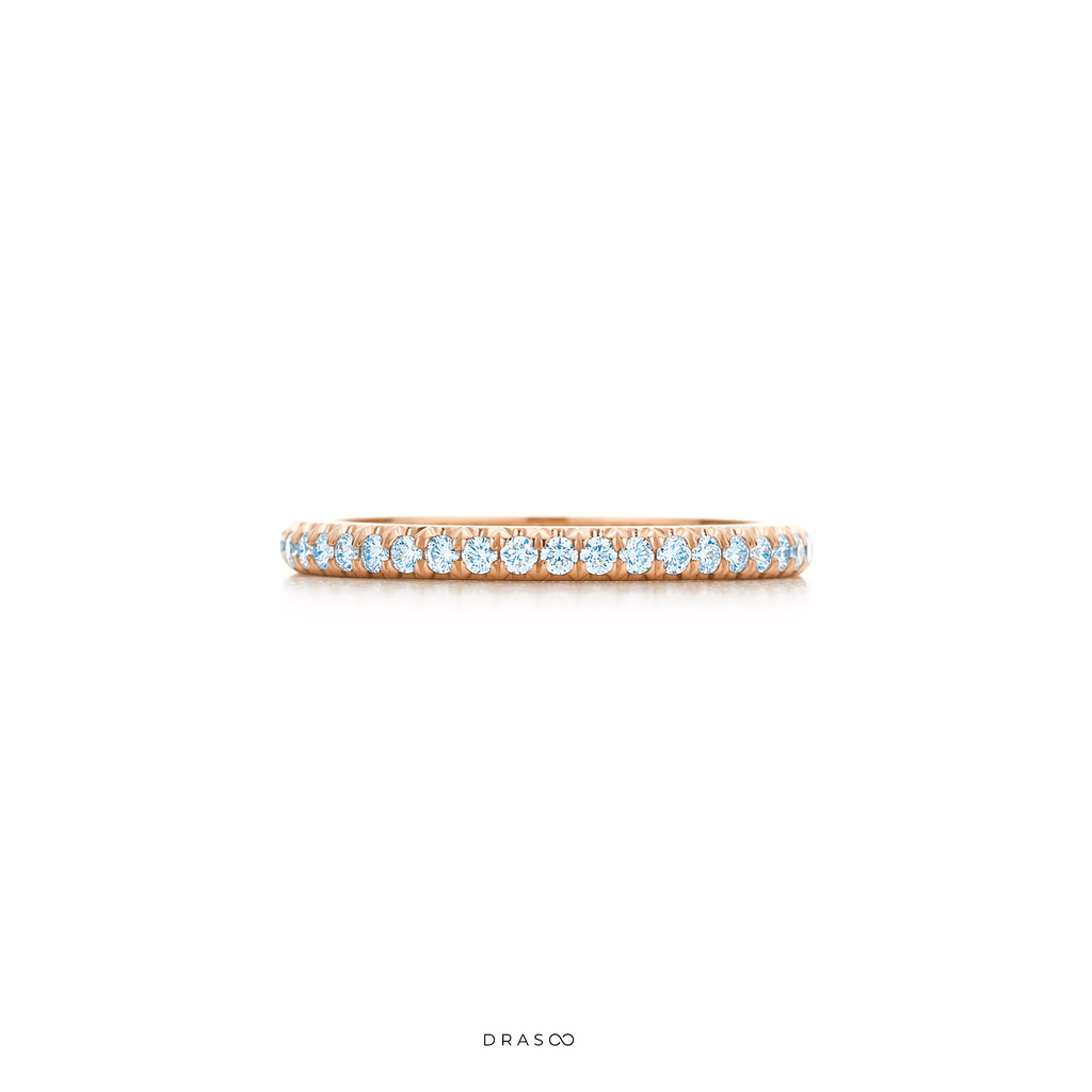 Half Eternity Ring in 18K Rose Gold with Diamonds
