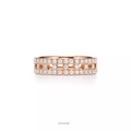 True Wide Ring in 18K Rose Gold with Pavé Diamonds