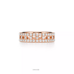 True Wide Ring in 18K Rose Gold with Pavé Diamonds