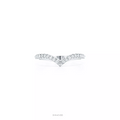 V Ring in Platinum with Diamonds