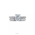 Cushion-Cut Engagement Ring with a Pavé Diamond Platinum Band