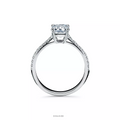 Emerald-Cut Engagement Ring with a Pavé Diamond Platinum Band
