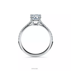 Emerald-Cut Engagement Ring with a Pavé Diamond Platinum Band