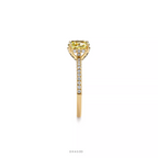 Engagement Ring with a Cushion-Cut Yellow Diamond and an 18K Yellow Gold Diamond Band