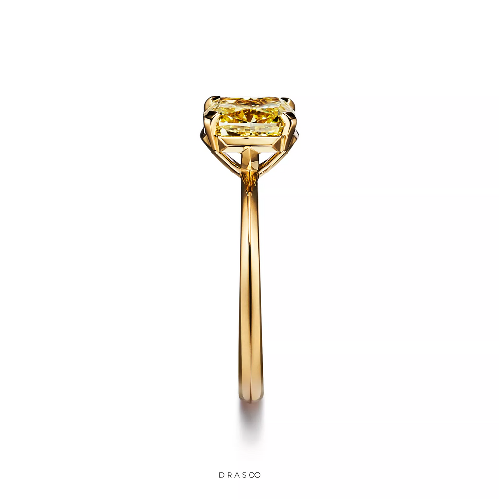 Engagement Ring with a Cushion-Cut Yellow Diamond in 10K Yellow Gold