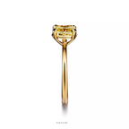 Engagement Ring with a Cushion-Cut Yellow Diamond in 10K Yellow Gold