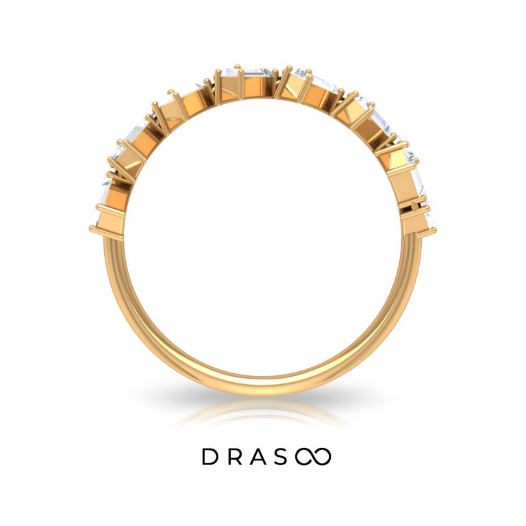 1.50 CT Baguette Cut Moissanite Braided Half Eternity Ring