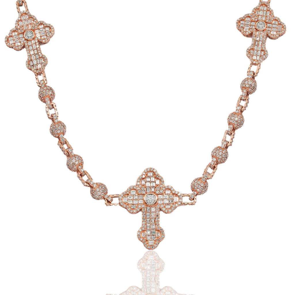 DIAMOND BALL CROSS CHAIN