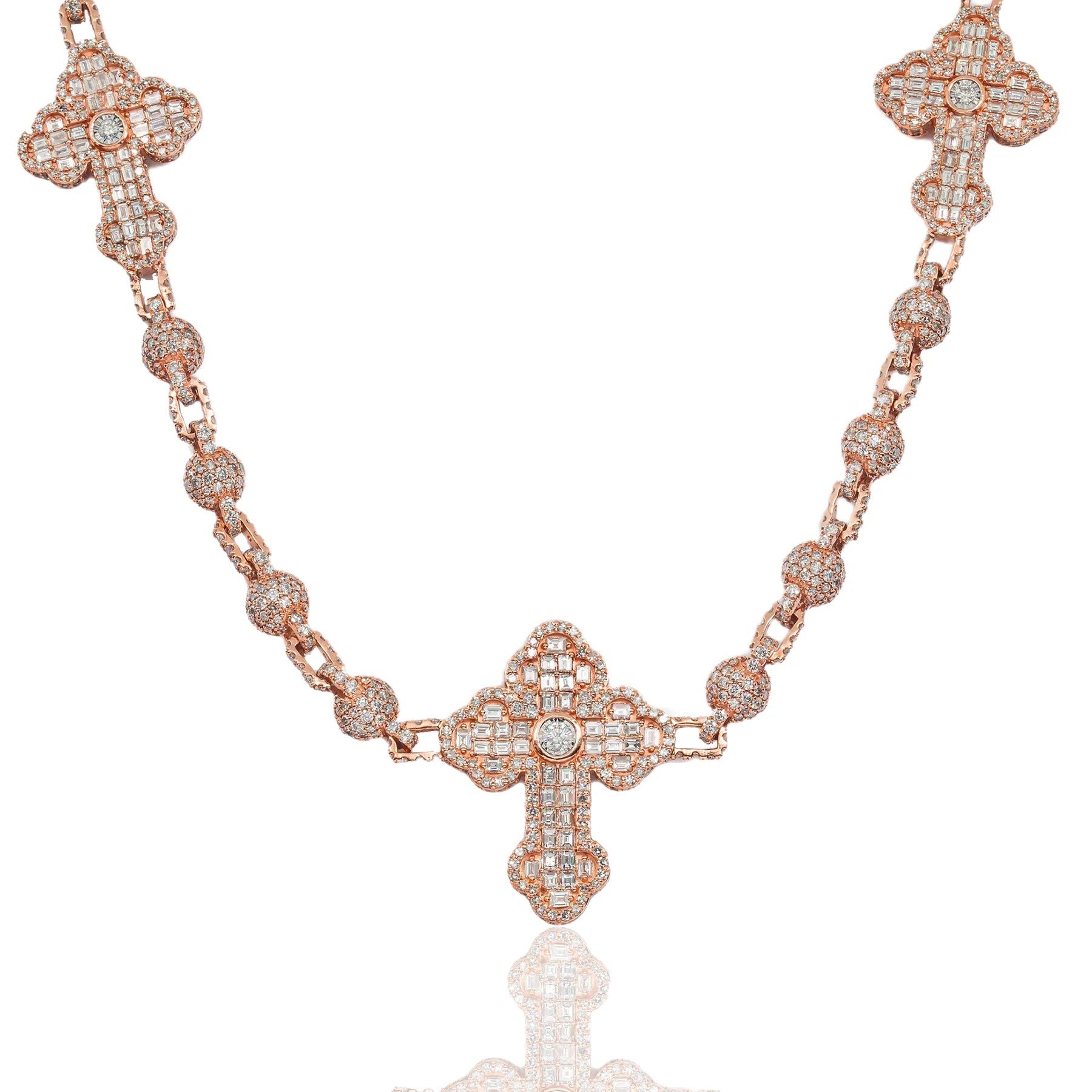 DIAMOND BALL CROSS CHAIN