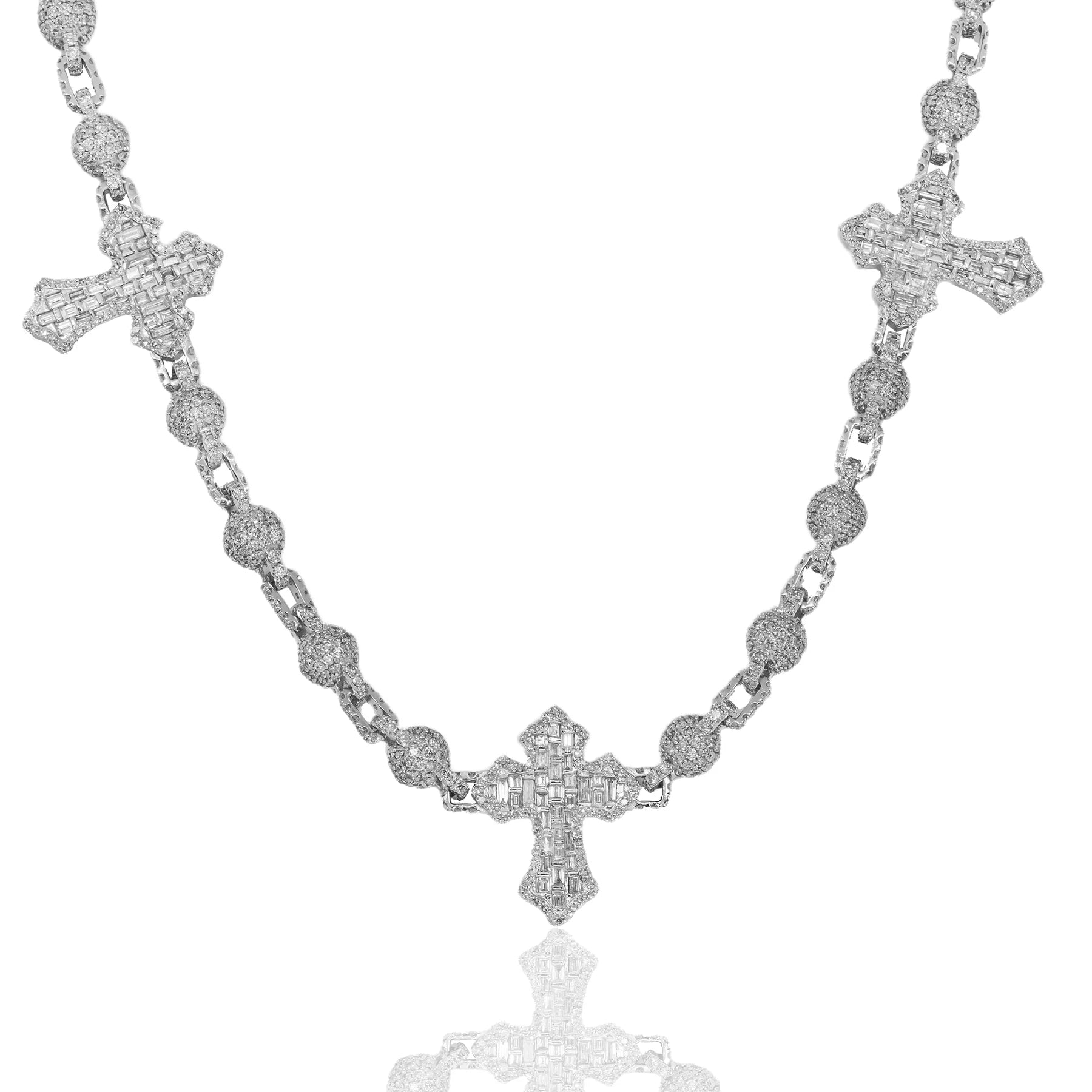 DIAMOND BALL CROSS CHAIN
