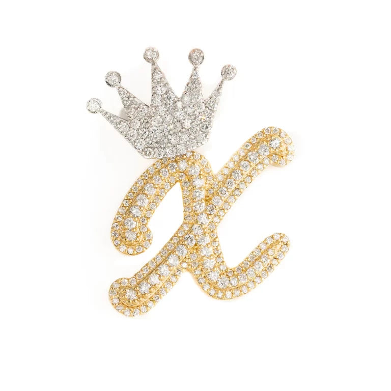 Initial Letter (A-Z) Pendants With Crown