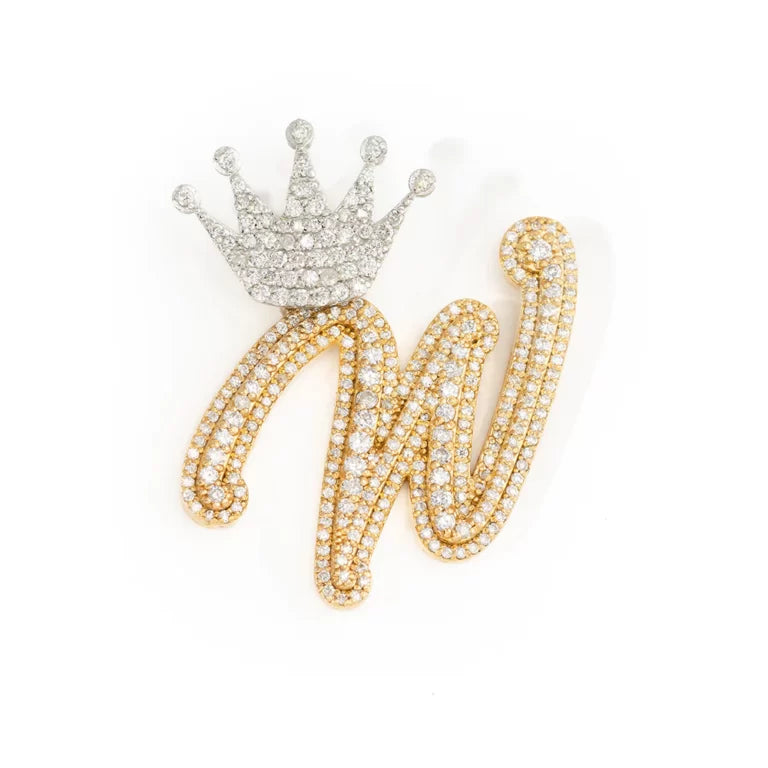 Initial Letter (A-Z) Pendants With Crown