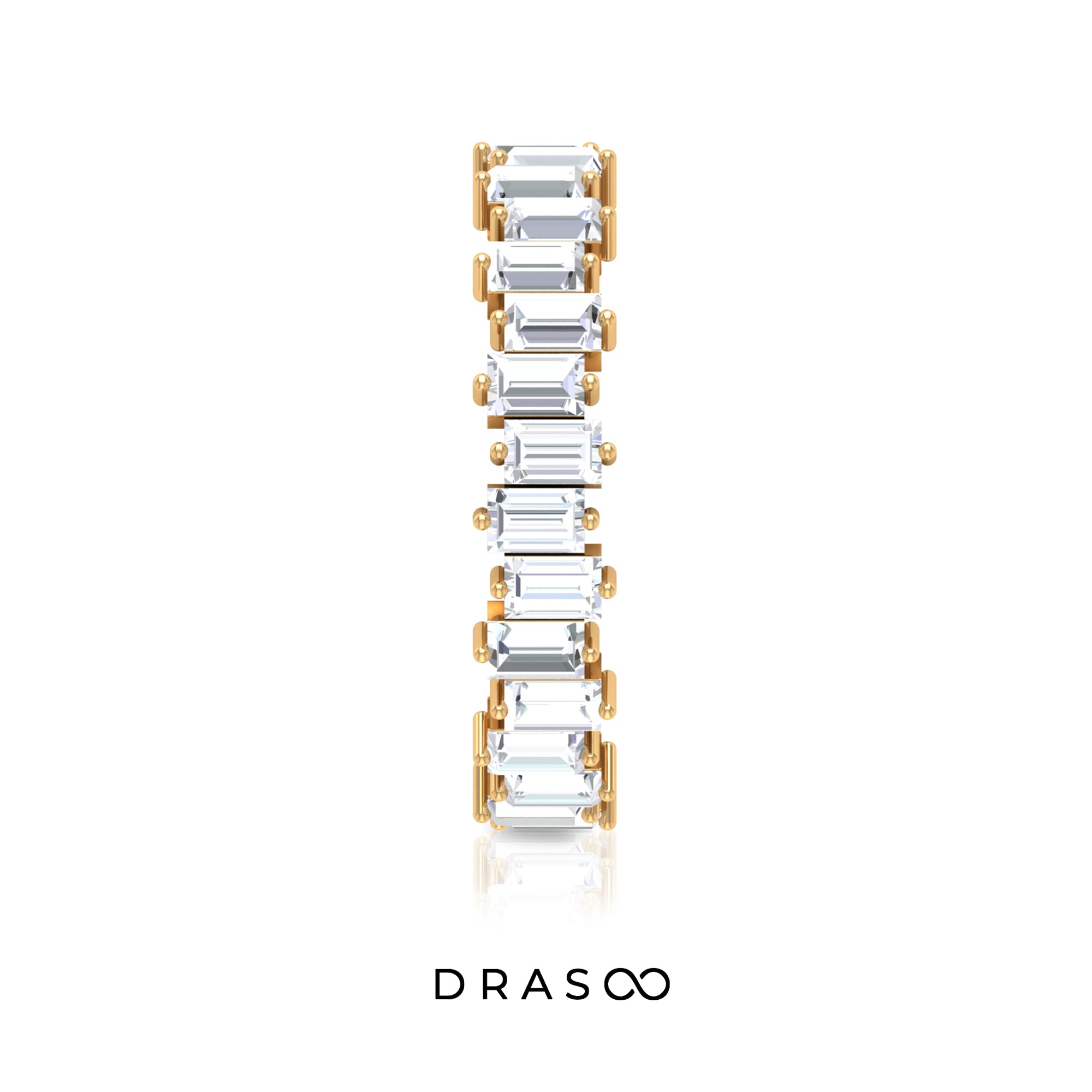 3.25 CT Baguette Shape Moissanite Uneven Eternity Ring For Women