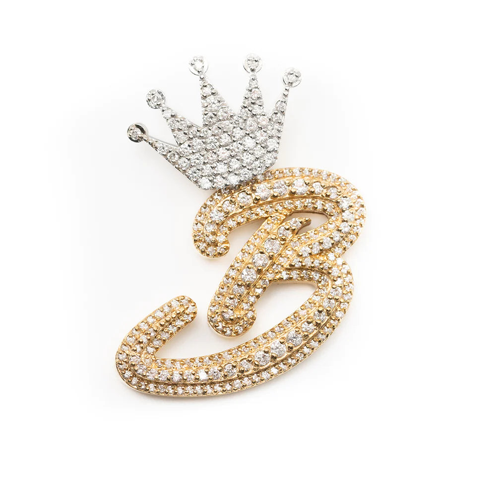 Initial Letter (A-Z) Pendants With Crown